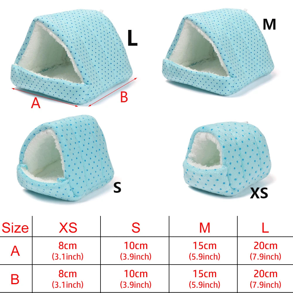 Small Hamster House Guinea Pig Nest Warm Mat Nest Small Animal Sleeping Bed Soft Plush Hamster House Cave Pets Supplies