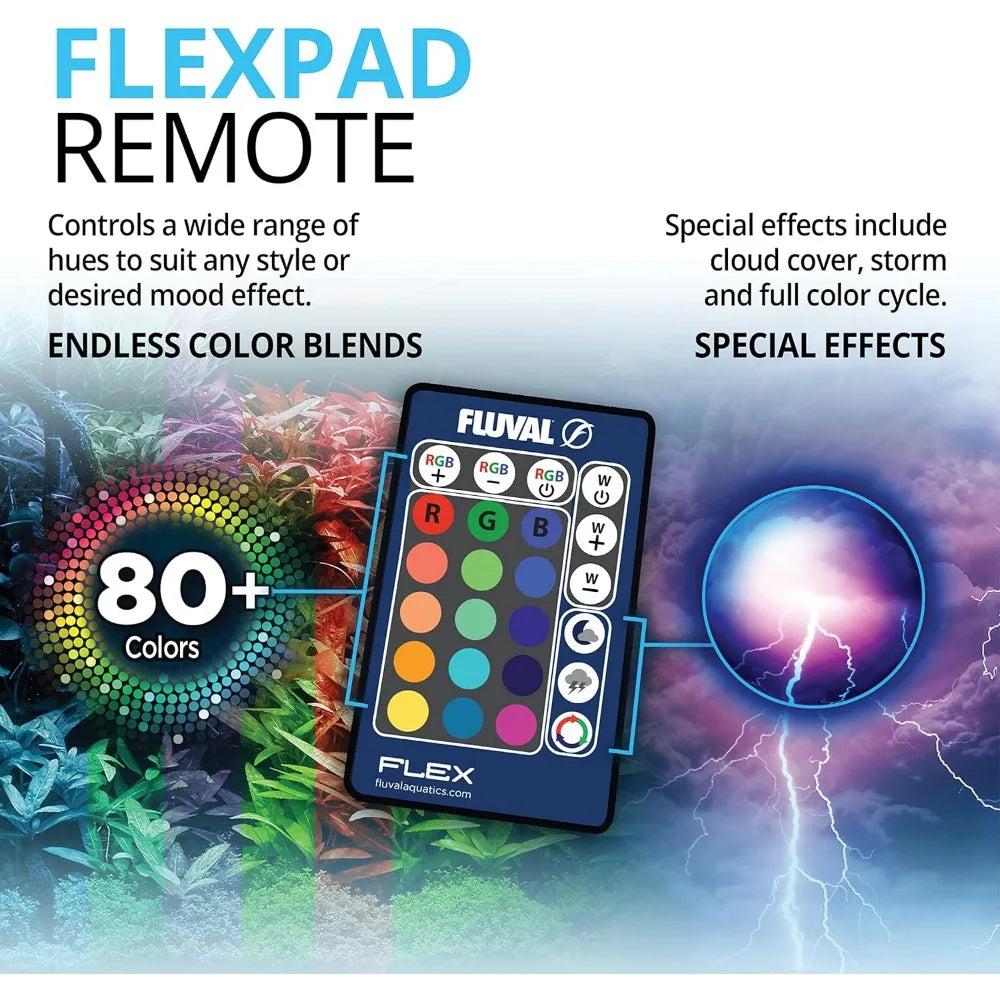 Flex 15 Aquarium Kit - Fish Tank for Fish & Plants - Comes with LED Lights, Filtration System & More