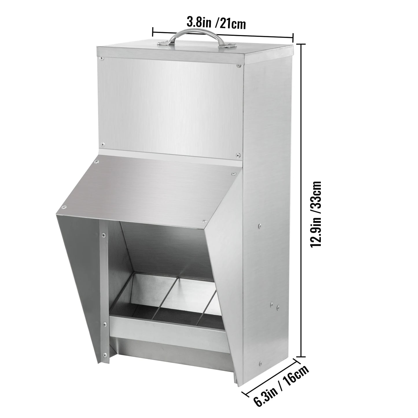 VEVOR Sturdy Galvanized Steel Poultry Feeder Premium Chicken Feeder No Waste 11.5/25/30/50lbs Metal Feeder for Chickens Quails