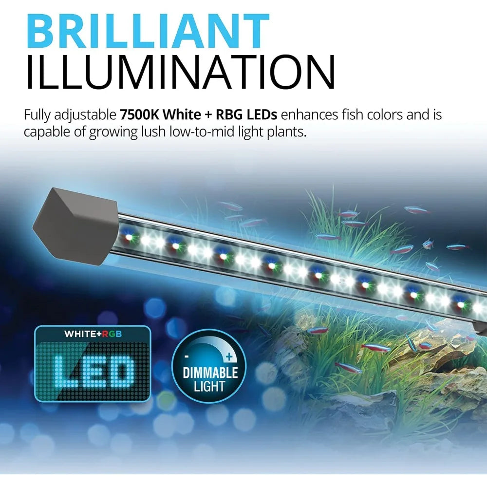 Flex 15 Aquarium Kit - Fish Tank for Fish & Plants - Comes with LED Lights, Filtration System & More