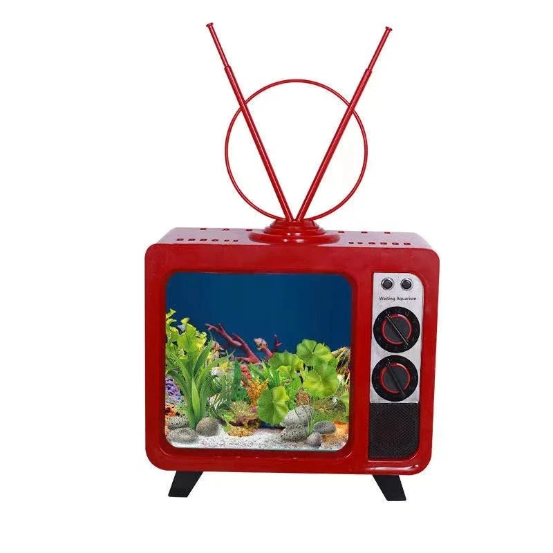 Creative small fish tank living room desktop home micro landscape personality aquarium fish tank aquarium accessories 220V-240V，