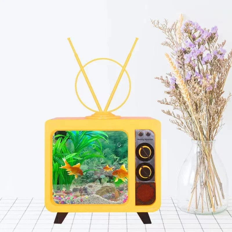 Creative small fish tank living room desktop home micro landscape personality aquarium fish tank aquarium accessories 220V-240V，