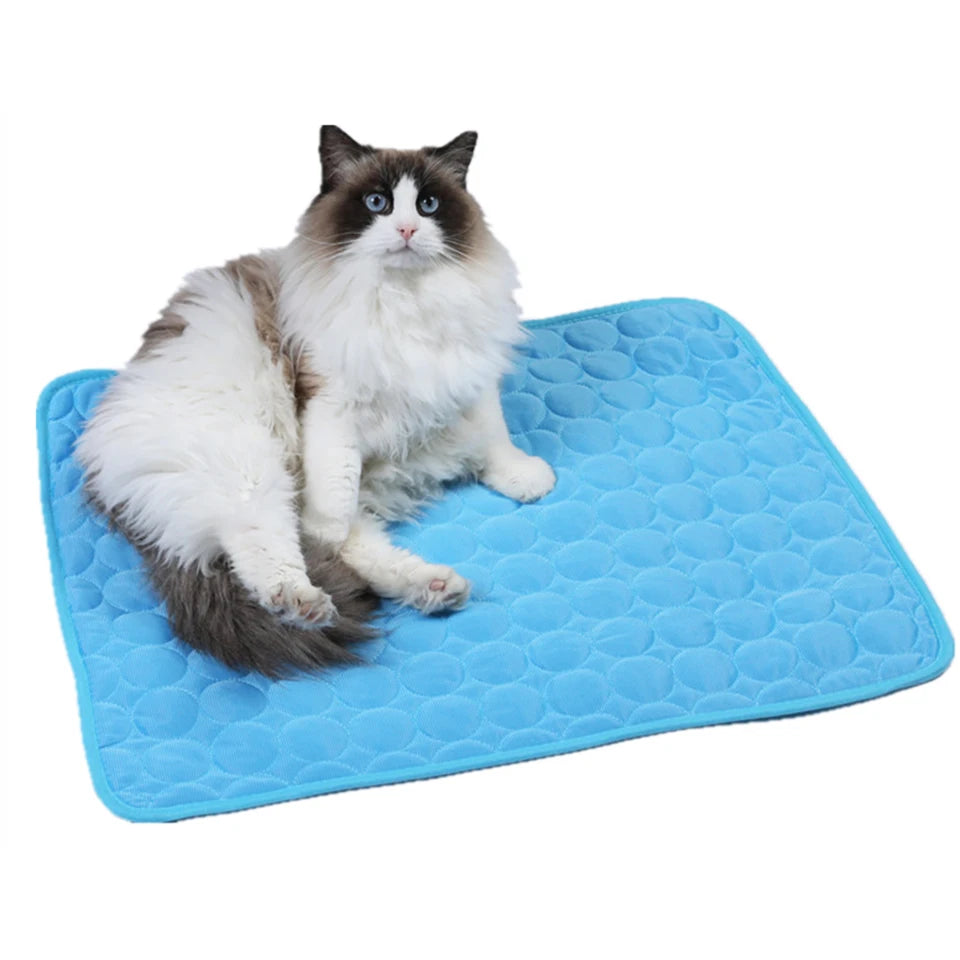 Dog Mat Cooling Summer Pad Mat for Dogs Cat Washable Puppy Big Dog Ice Gel Bed Mattress Cool Mascotas Cushion Blanket