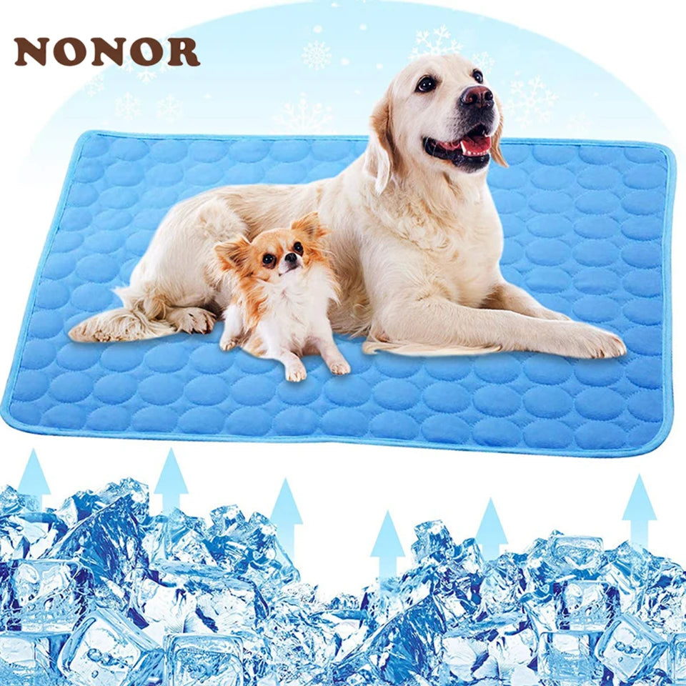 Dog Mat Cooling Summer Pad Mat for Dogs Cat Washable Puppy Big Dog Ice Gel Bed Mattress Cool Mascotas Cushion Blanket