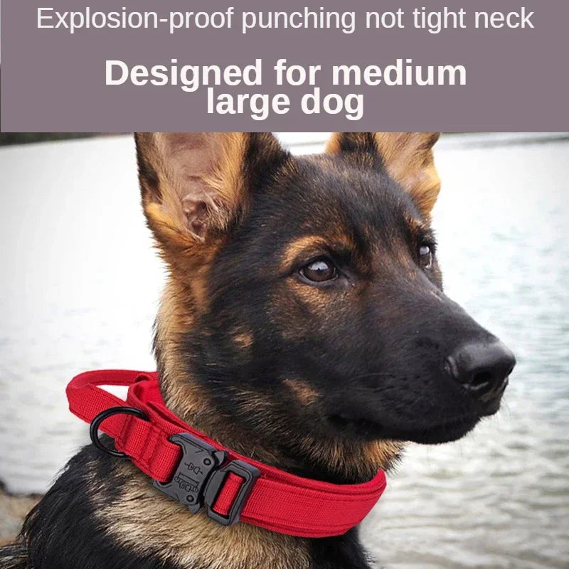 Durable Tactical Dog Collar Leash Military Heavy Duty For Medium Large Dogs Collars German Shepherd Walking Training Accessories