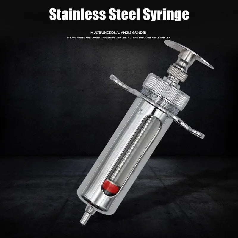 Animal Syringe for Pig Cattle Sheep Injector Vet Tools Farm Supplies Reusable Veterinary Stainless Steel Syringe Hypodermic