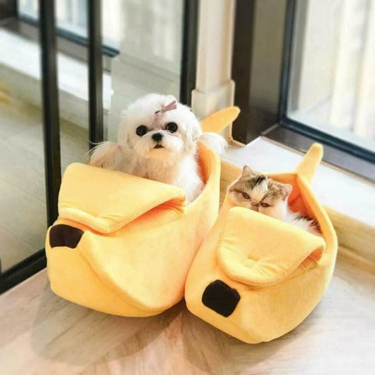 Funny Banana Cat Bed House Cute Cozy Cat Mat Beds Warm Durable Portable Pet Basket Kennel Dog Cushion Cat Supplies Multicolor