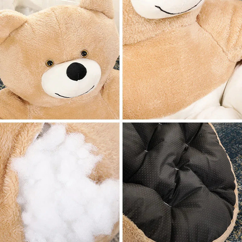 Giant Plush Bear Dog Bed Winter Plush Medium Pet Dog Bed Furniture Cat Cushion Puppy Sofa Sleeping Mattress Puppy Pet Supplies